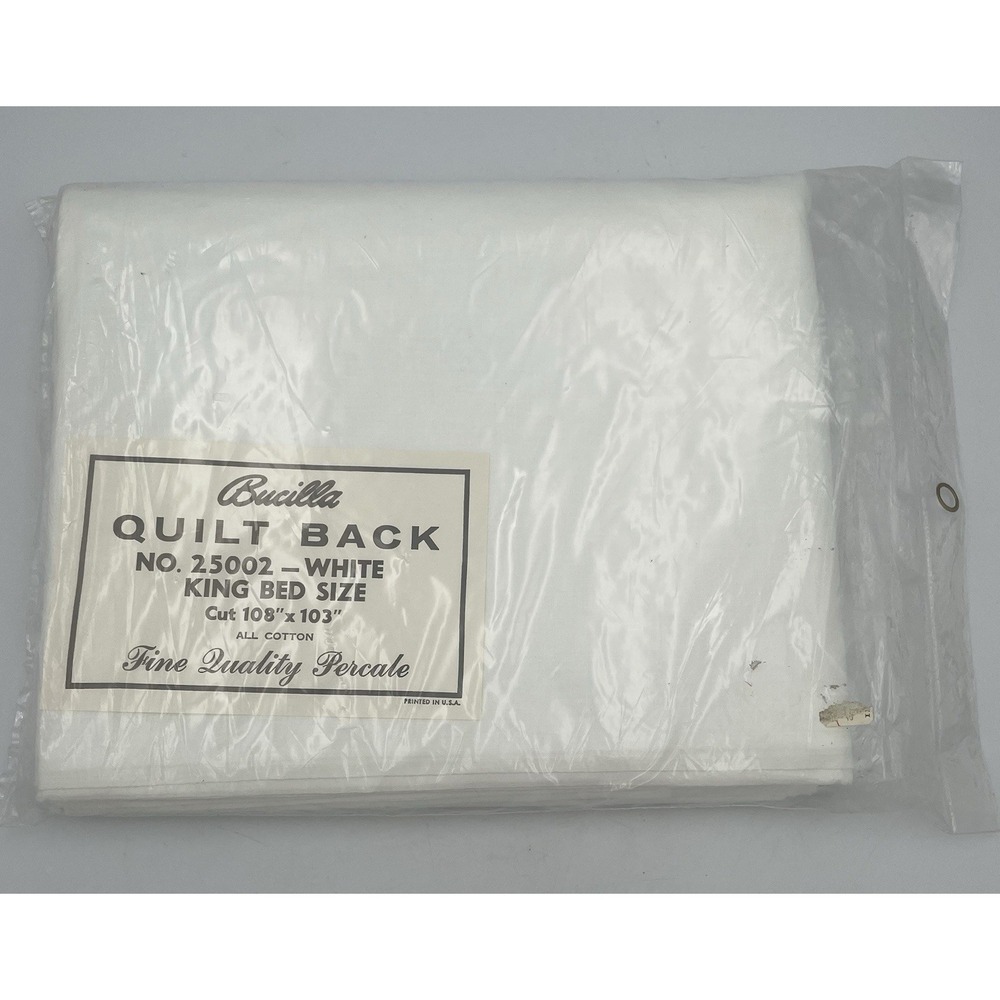 Vgt. Bucilla Quilt Back King Bed Size Percale Cotton Fabric 108" x 103" 25002